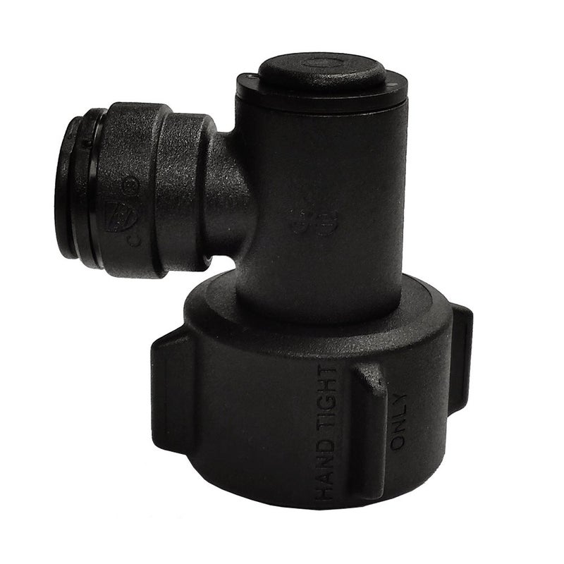 John Guest 3/4 بوصة NH x 3/8 بوصة OD ProLock أنثى خرطوم حديقة دفع الكوع لتوصيل السباكة البلاستيكية باللون الأسود NC2723P عدد 1 (عبوة من 1) - Image 1